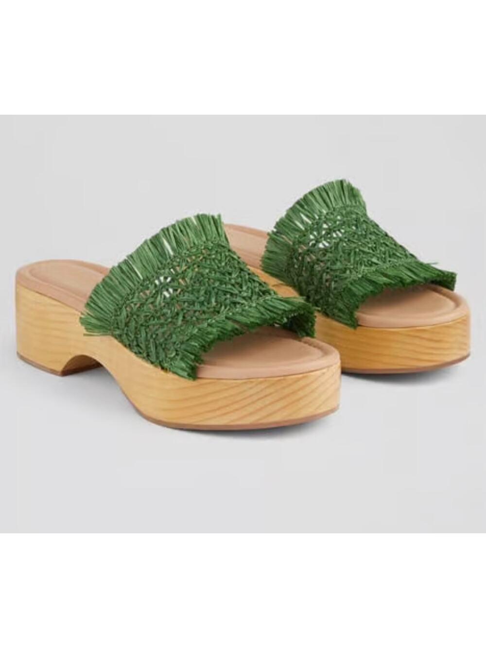 L.K. Bennett Jenae Sandals in Size 37 or US 6.5. Green Raffia. NWOB